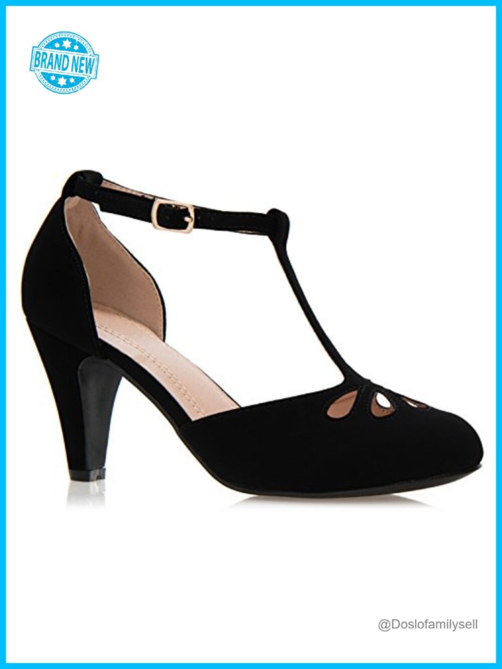 Women's Mary Jane Pumps Round Toe Synthetic Adjustable Strap Low Heels
